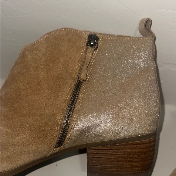 Sofft Gold and Tan Ankle Booties with Suede Finish - Picture 4 of 7